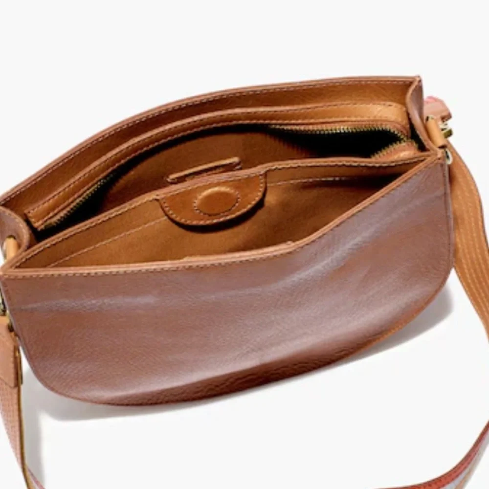 Madewell The Transport Saddlebag Leather Crossbody Bag (Desert Camel) - Picture 7 of 8
